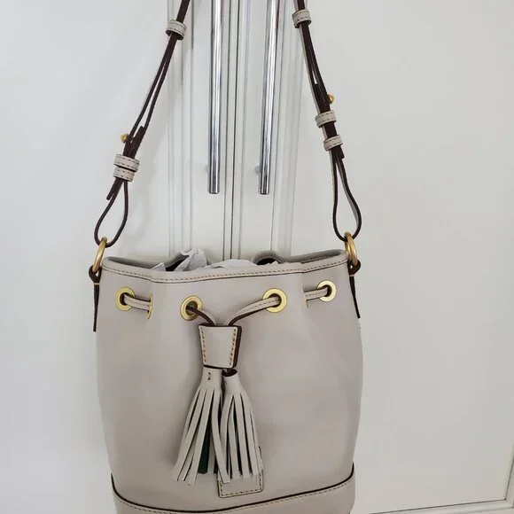 NWT - SET Dooney & Bourke Florentine Small Drawstring & Lg Zip Wristlet Ecru - Picture 3 of 16